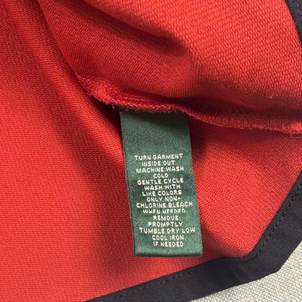 Lauren Ralph Lauren Vest Womens XL Red Collared Full Zip Pockets Cotton Blend - Picture 3 of 10